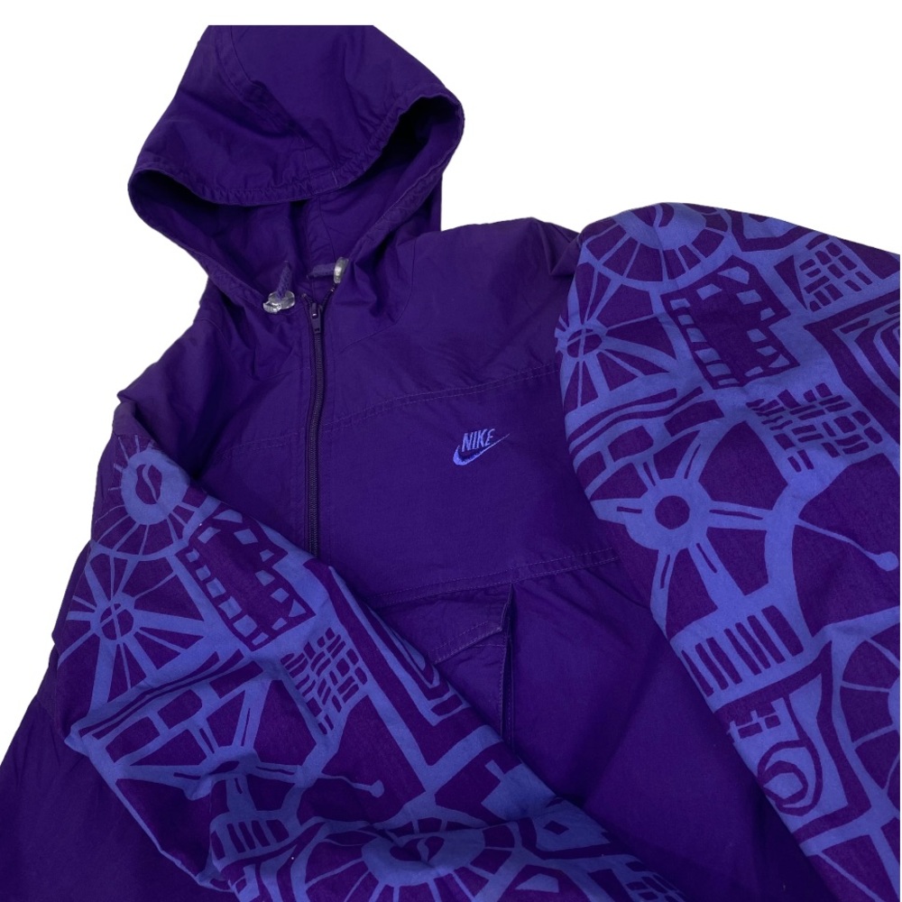Unisex Gray Tag Nike Windbreaker Size M Vintage Purple Jacket Gray Tag Taiwan